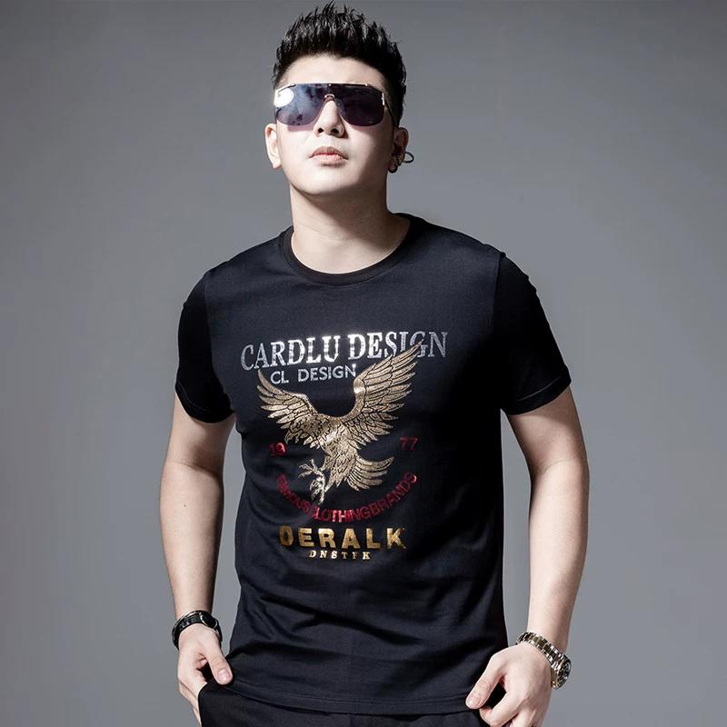 

Fashion Brand Mercerized Cotton Half Sleeve Laser Heat Transfer Patch Men s T-shirt XL чёрный