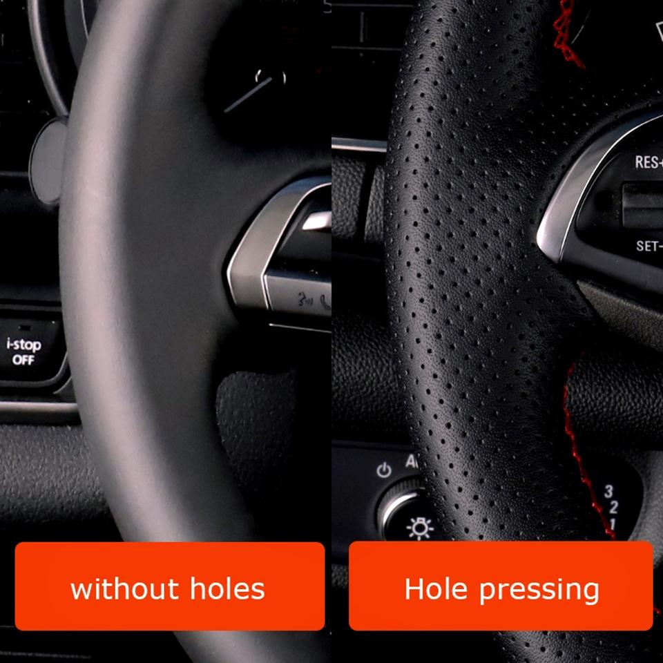 DIY Car Steering Wheel Cover Perforated Lerther For Fiat Punto Bravo Linea Qubo Doblo Grande Punto Car Accessories