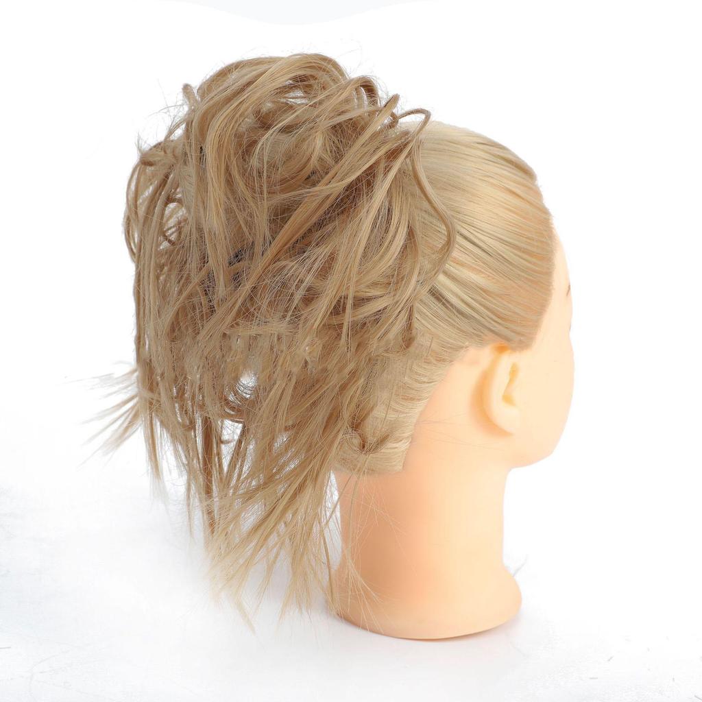 Syntetisk Chignon rotete Scrunchies Elastisk bånd hårbolle Rett oppsatt hårpynt Høy temperatur fiber Naturlig falskt hår