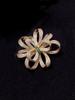Korean High-End Flower Zircon Copper Brooch for Suits and Cheongsams