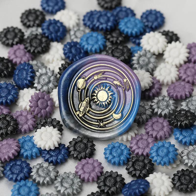 500g Cute Beautiful Mixed Color Sunflower Sealing Wax Particles  for Invitation Envelope Sealing Craft Decoration