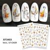 12 Sheet/set 3D Nail Stickers Autumn Winter Maple Leaf Transfer Sliders Paper Nail Decals for Manicures Wraps Tip