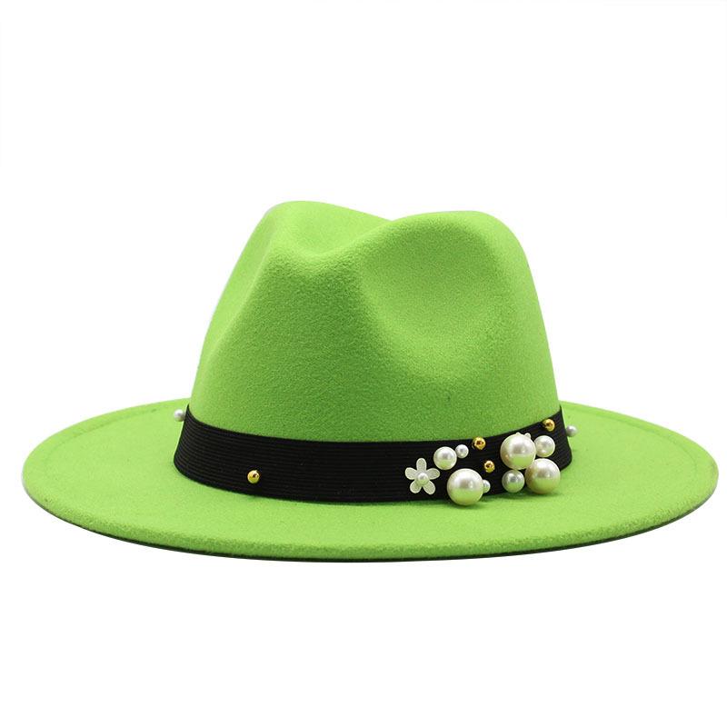 Ladies Tweed Hat Wedding Jazz Hat Season British Retro Pearl Top Hat Women