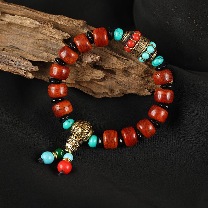 

Xizang Yak Bone Bracelet Retro Tibetan Nepalese Turquoise Wenwan Bracelet Men s and Women s Buddha Bead Accessories