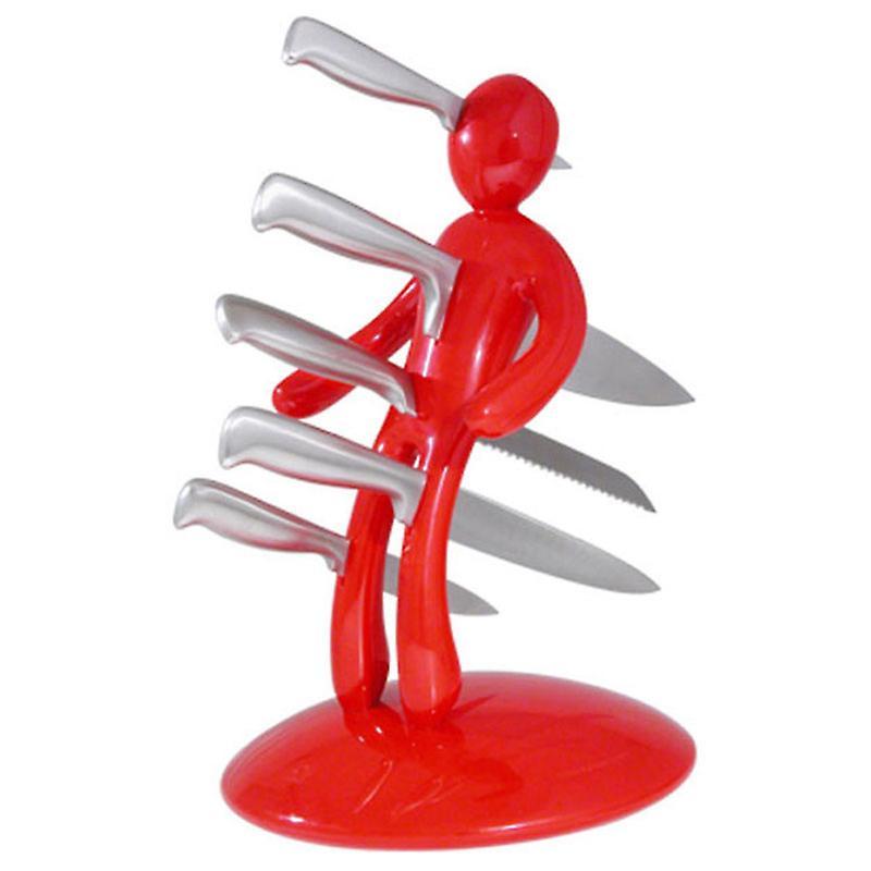 Stainless Steel Cutter Blocks Set for Kitchen 5-Piece Novelty Human Body Shape Unique Holder Cutter Shelf