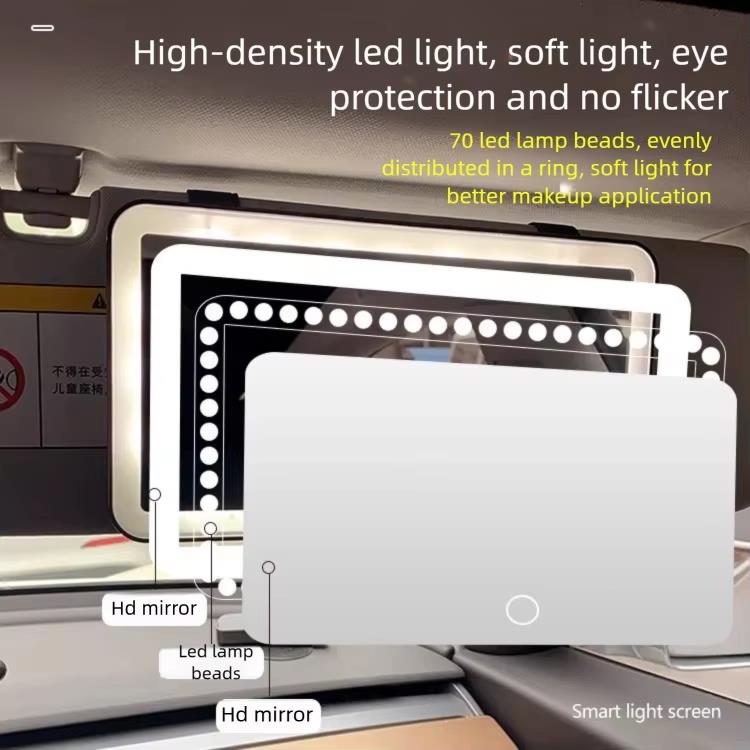 Car Interior Mirrors Sun Visor Plate LED HD Makeup Mirror for Girls Women Rechargeable Fill Light Universal Thin Vanity Mirror Interior Mirrors6