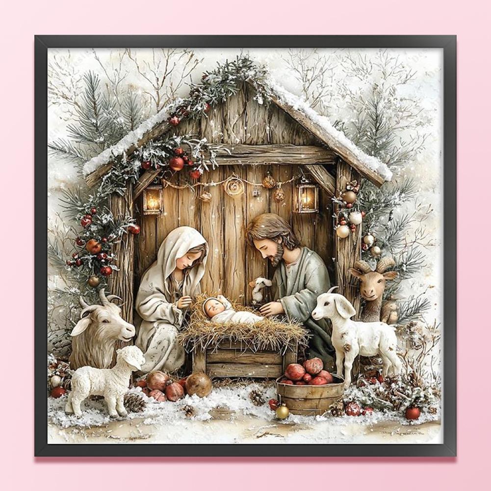 Nativity Printed Cross Stitch Kit DIY 11CT Embroidery Craft Set Home Decor