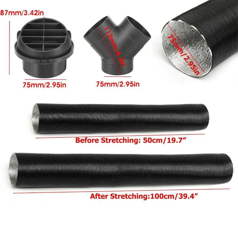 60mm Warmluftkanal Set Für Webasto & Eberspacher Heizungen