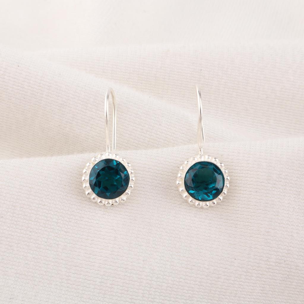Apatite Handmade Silver Jewelry, 925 Sterling Silver Earring, Handmade Beautiful Gemstone Jewelry, Apatite Earring For Her