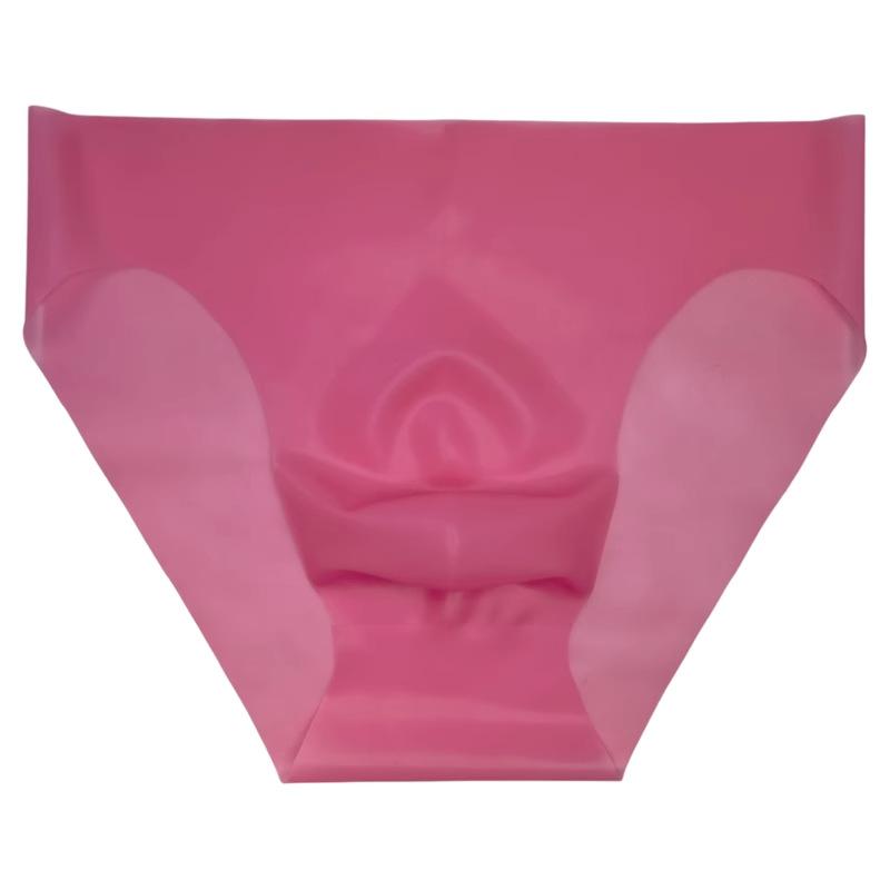 Mens Sexy Latex Underpants Seamless Underwear Scrotum Bulge Pouch Briefs See-Through Safety Panties Breath Underpants Nightclub