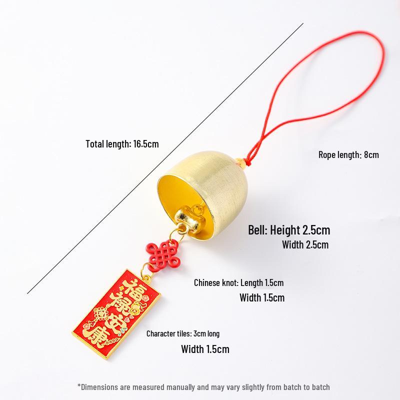 2026 Chinese New Year Metal Bell Pendant Wind Chime - Peace Blessing Ornament