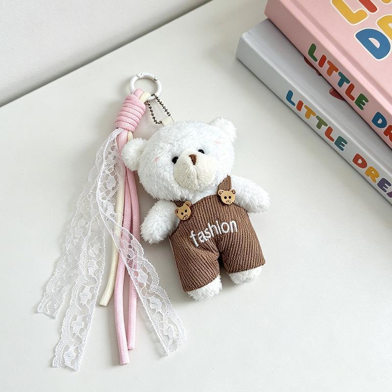 Hot Women's Bag Charms Cute Korean Cartoon Bear Kawaii Sweet Kawaii Plush Bag Accessories Multifunctional Keychain Pendants