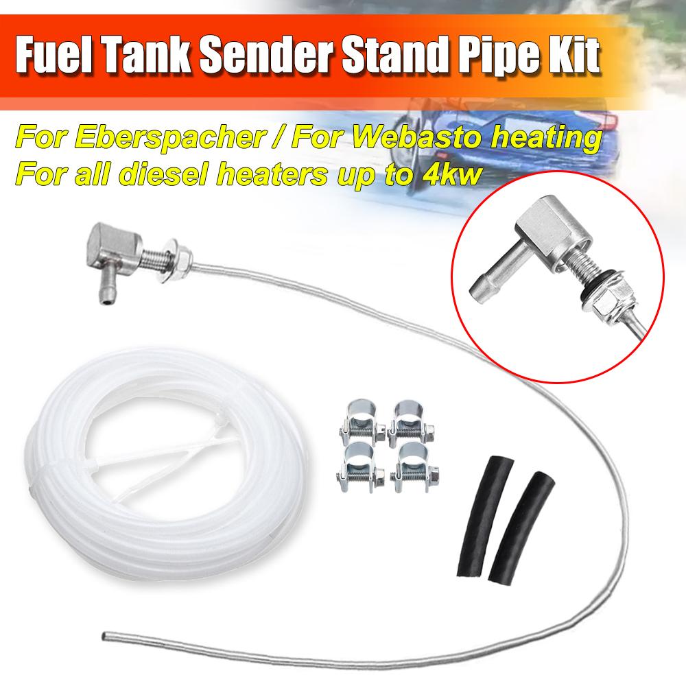 Car Heater Fuel Stand Pipe Hose Gas Tank Pick up Clip Pipe Tube Line with 4 Clamps For Webasto Eberspacher VW T5 T6