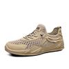 Summer New Fly-woven Large Mesh Breathable and Comfortable Outdoor Travel Shoes Free Lace-up Foot Cover Sports Low-top Trendy Men's Shoes