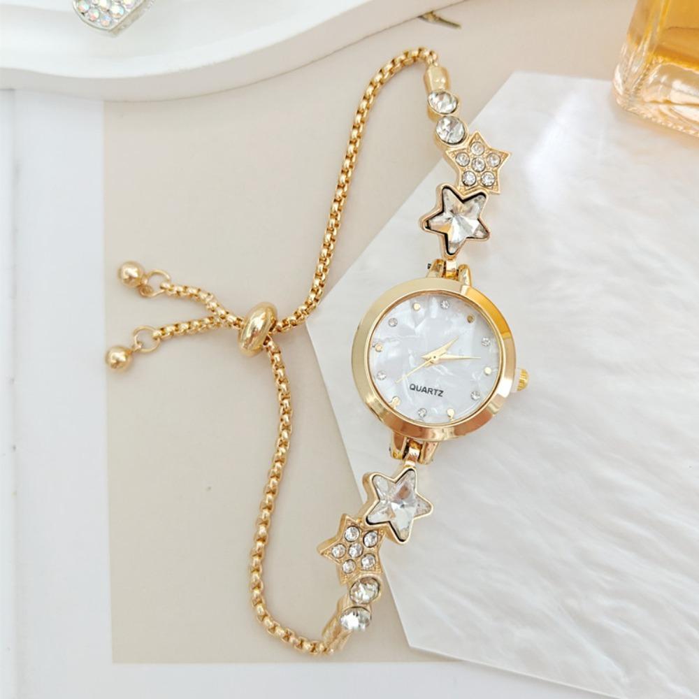 Alloy Star Chain Watch Adjustable Quartz Watch Fashion Ladies Wristwatch  for Women Girls