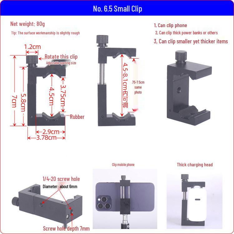 

Metal Screw-In Clip Holder for Devices: Phone, Tablet, Power Bank, Recorder