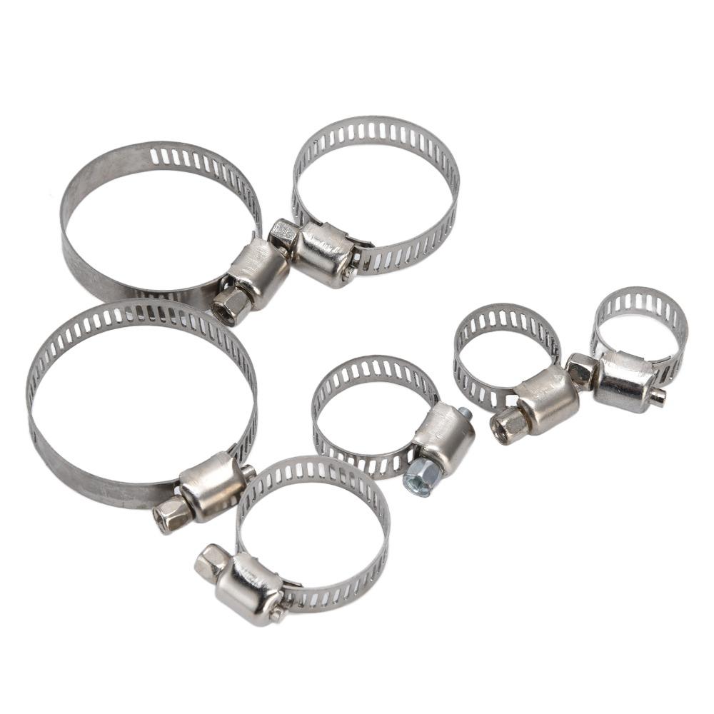 60pcs Stainless Steel Adjustable Hose Clamp Adjustable Size Tube Clips Set Fuel Line Clamps