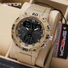 Sanda Dual Display Large Dial Student Sports Watch - Multifunctional Trendy Electronic Wristwatch