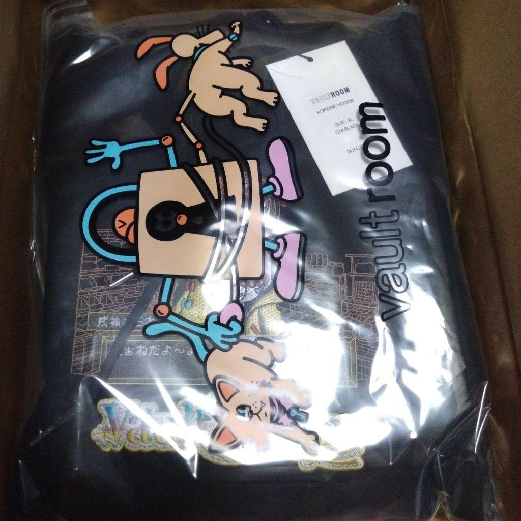 [USED] Bolt Room Korone Hoodie / Black XL Inugami Korone