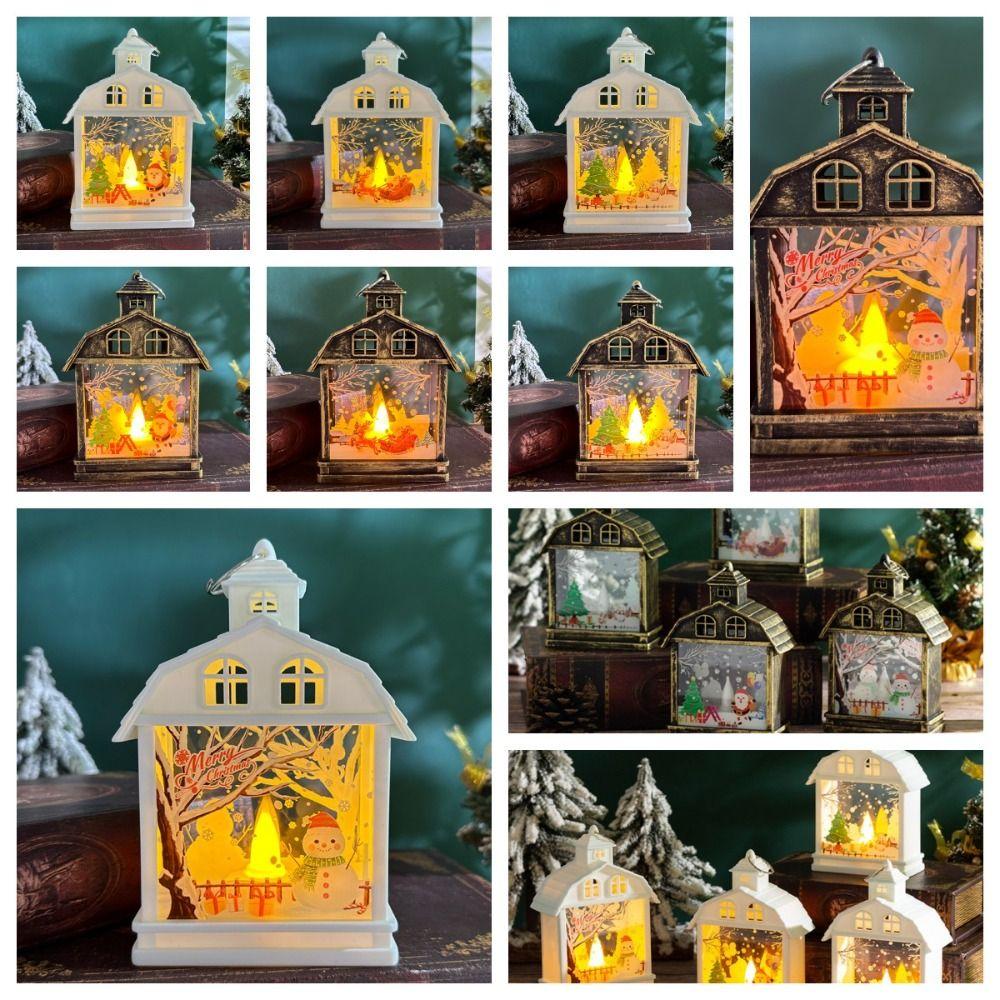 Hanging Lantern Snow Globe Lantern Glow Candles Light Christmas Wind  Lantern  Small Pendant