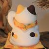 5.3 Inch Hand-painting Ceramic Lucky Cat Cartoon Fortune Kitten Home Decoration Figurine Maneki Neko Fengshui Ornament