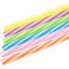Bicolor Spiral Stripe Reble Plastic Straight Straws Colorful 9in + Brush