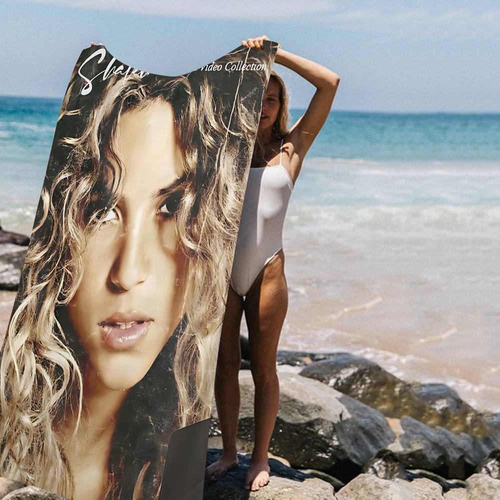 

S-shakira Anime Beach Swimming Towel Soft Absorbent Washcloth Children s Gifts For Kids Travel Camping Gym W30*H60(CM)