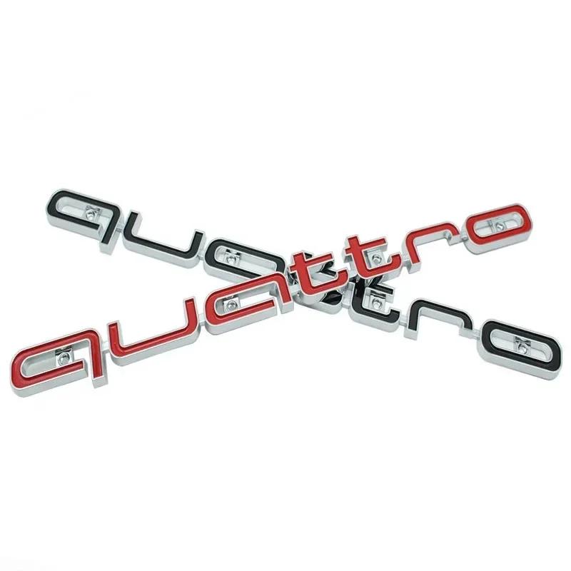 1 Peça Emblema Quattro 3D ABS Emblema da Grelha Frontal do Carro Para Audi A3 A4 A5 A6 A6L A7 A8 Q3 Q5 Q7 S3 S4 S5 RS3 RS4 RS6 Acessórios de Emblema