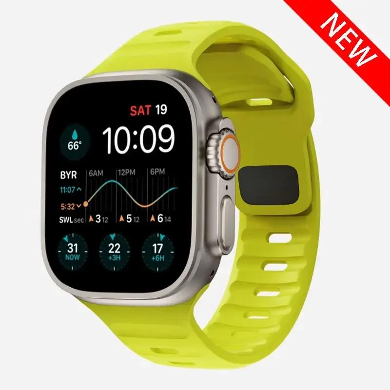 Soft Silicone Strap For Apple Watch Band Ultra 49mm 44mm 45mm 42mm 41mm 42mm 38mm Sport Watchband Iwatch Serise 8 7 6 5 Bracelet