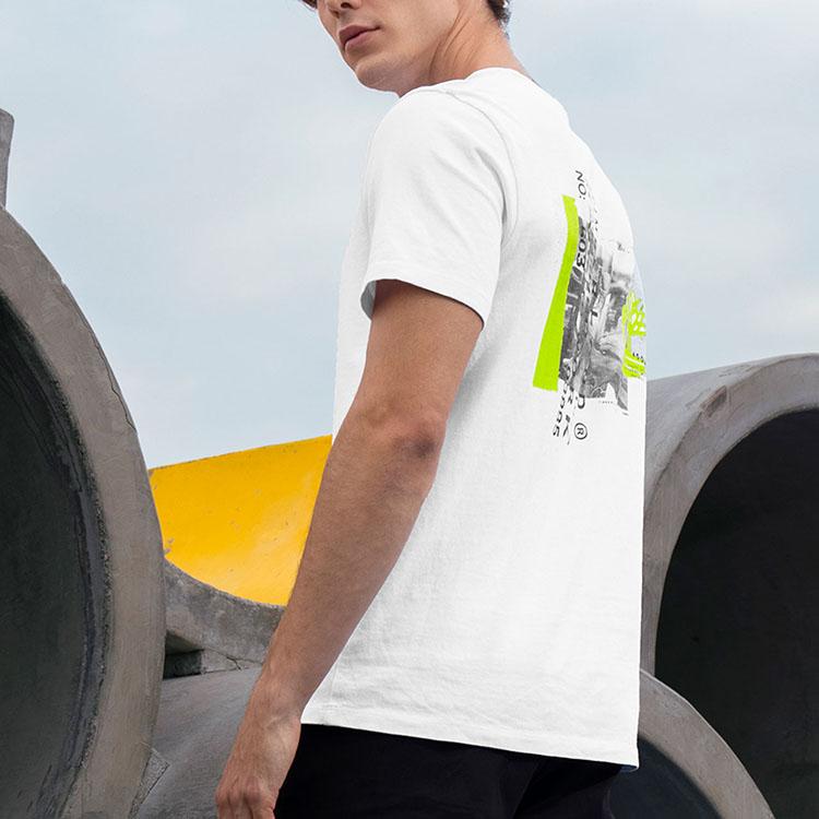 Timberland Casual Breathable Comfortable Printed Round Neck Short Sleeve T-Shirt Men Tops White A2DV1-100