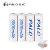 PALO 4-12pcs Aa Ni-mh Rechargeable Battery 1.2v 3000mAh + USB LCD Display Smart Fast Battery Charger for Aa Aaa