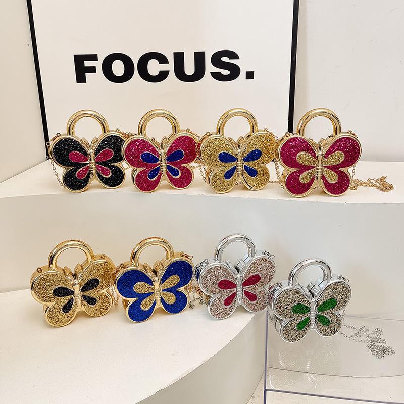 Fashionable Butterfly-shaped Diamond-encrusted Ladies' Trendy Chain Shoulder Bag