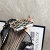 Elegant Scarves Hand Chain Case For Galax Z Flip 5 Necklace Strap Cover For Samsung Z Flip 4 Flip3 Black White Checkered Case