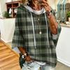 Women's Fashion Printed Loose Fit Hoodie with Three-Quarter Sleeves for Casual Everyday Wear
