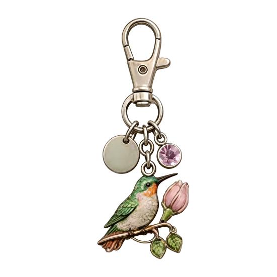 A Little Hummingbird for You Keychain Custom Initial Birthstone Charm with Card Mother s Day Gift for Mom Wife F