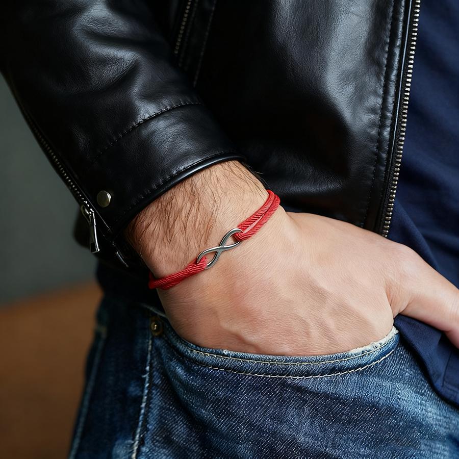 Infinite Love String Bracelet For Couple 6 Colors Available Stainless Steel Metal 3mm Milan Thread Valentine Day Accessories