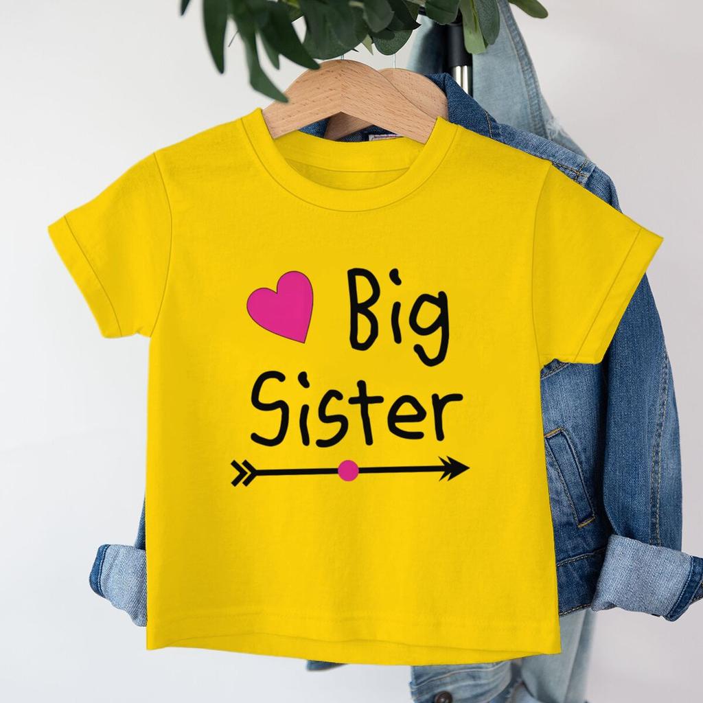 SiblingThemed Girl Clothing Big Sister Little Sister Print Summer Kids T Shirt Graphic Shirt Girls Tops Sibling Cartoon Tshirt