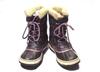 Made in Canada / SOREL Waterproof Leather Snow Boots with Inner Lining Purple /21.5cm/(USED)