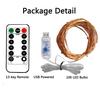 LED String  Lights Garland Fairy Copper Wire Christmas Lamp Waterproof Remote Control for Wedding Home Party Decoration