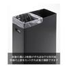 Yamazaki Jitsugyo 5206 Trash Can with Slim Lid, Set of 2, Black, Approximately W19 x D40 x H54cm (per piece), Can be folded and carried