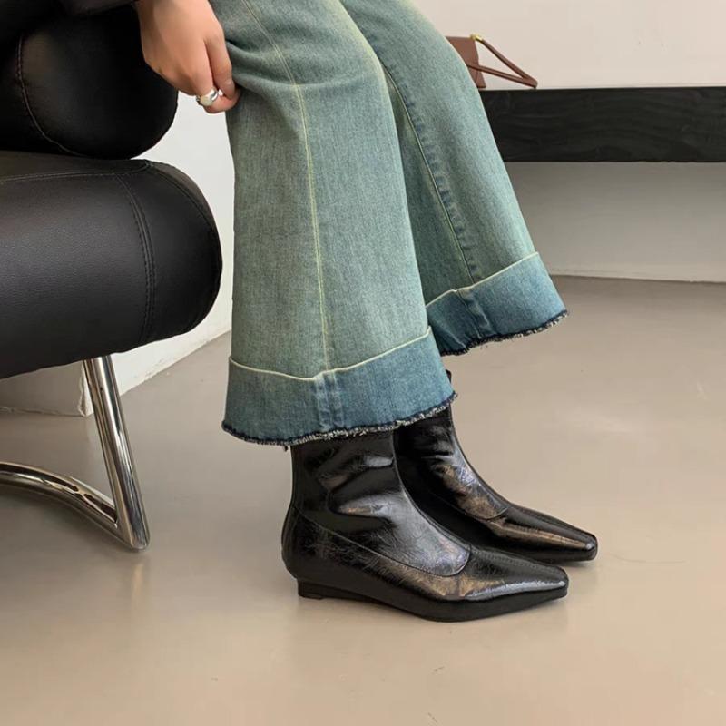 Autumn Women Ankle Boots Shoes Fashion Pointed Toe Ladies Short Boot Square Low Heel Casual Winter Women's Footwear 2025