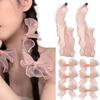 8-Pcs Set Of Sweet Bow Hair Clip Women's Mesh Chiffon Woven French Headband Tassel Ribbon Bow Long Tail Floating Headband Headwe