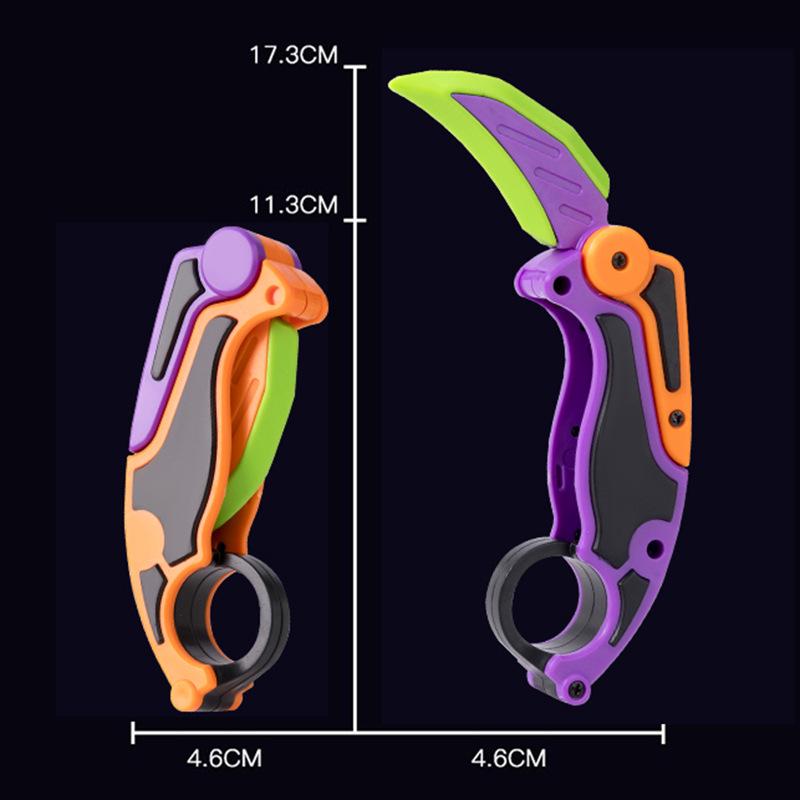 Luminous Folding Gravity Claw Knife 4.0: 3D Printed Retractable Radish Decompression Toy