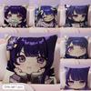 Raiden Shogun Cute Genshin Cushion Cover Natural Linen Organic Fabric DoubleSided Printing Sofa Home Decor Gift Pillow Case