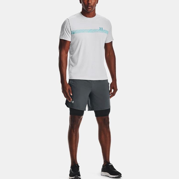 Under Armour 2 In 1 Solid Woven Sports Shorts Men shorts Dark-Gray 1361497-012