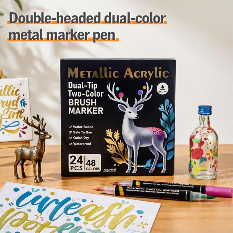 Double Sided Art Pens With Soft Brush Tips Watercolor Markers Pens For Creative Coloring Projects And Handmade Crafts