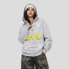 Y2K Streetwear Mikina s kapucí na zip Dámská Oversized Volný střih Geometrický potisk Šedá Černá S-XXL
