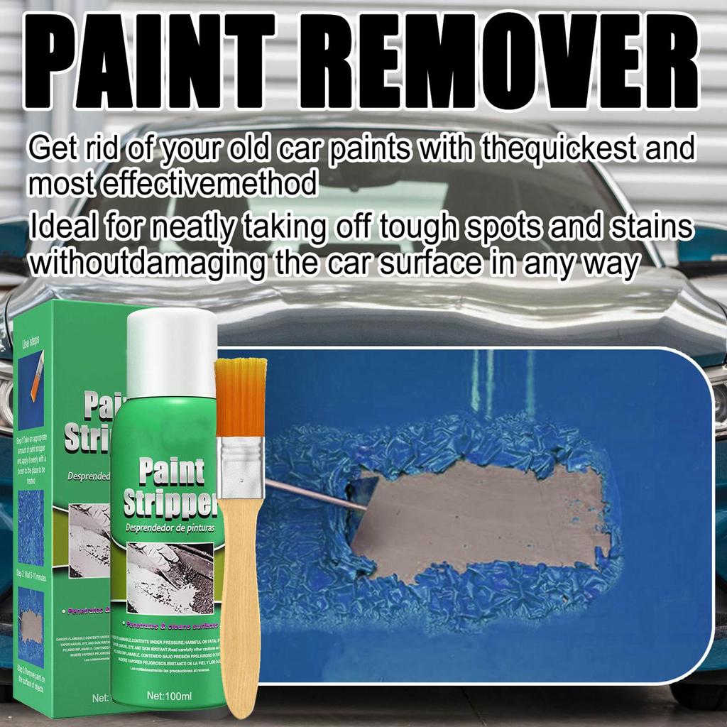 100ml Strong Paint Remover for Metal Fast Effective Paint Stripper Liquid with Brush for Automobile Motorcycle Rust Removal