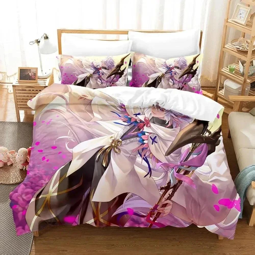 Fate Grand Order Merlin Sängklädesset Påslakan Sängset Täcke Örngott Täcke king Queen Size Pojkar Vuxen
