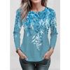 Long Sleeve Floral Pattern Women Casual T-Shirts Spring Autumn 3D Flower Print Retro Style Female Tee 3XL Plus Size O-Neck Tops